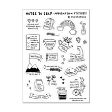 Load image into Gallery viewer, Kwohtations | Notes to Self - Affirmation 5x7 Clear Stickers