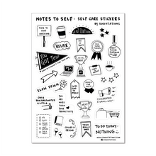 Load image into Gallery viewer, Kwohtations | Notes to Self - Self Care 5x7 Clear Stickers