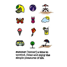 Load image into Gallery viewer, *PRE-ORDER* -  List Builder - Mini Icons - Summer 3x3 Stamp Set