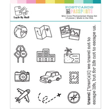Load image into Gallery viewer, Layle By Mail | Postcards & Passports - Mini Icons 3x3 Stamp Set