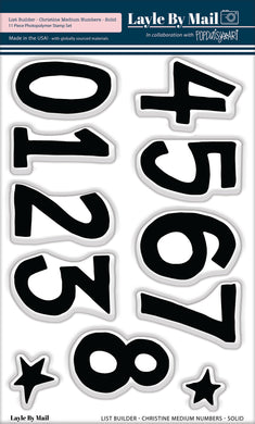 Christine Medium Numbers - Solid 4x6 Stamp Set