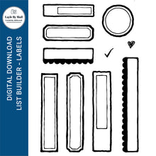 Load image into Gallery viewer, Digital Stamps:  List Builder - Labels