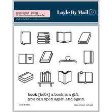Load image into Gallery viewer, List Builder - Mini Icons - Books 3x3 Stamp Set
