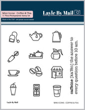 Load image into Gallery viewer, List Builder - Mini Icons - Coffee & Tea 3x3 Stamp Set