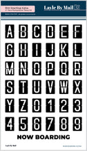 Load image into Gallery viewer, Now Boarding Alpha 4x6 Stamp Set