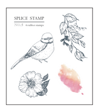 Load image into Gallery viewer, MU Splice Stamp - Birds & Flowers (5)