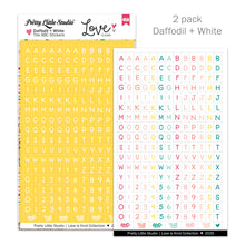 Load image into Gallery viewer, Love Is Kind | Daffodil & White Stickers | Mini ABC (2 pack)
