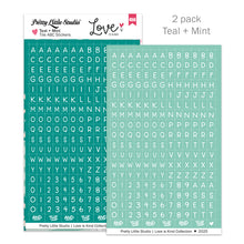 Load image into Gallery viewer, Love Is Kind | Teal and Mint Stickers | Mini ABC (2 pack)