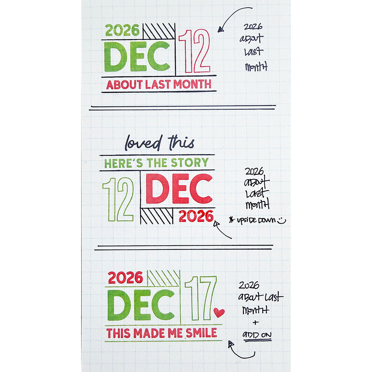 2026 About Last Month - 6x8 Stamp Set - INCLUDED IN YEAR IN REVIEW