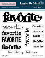 Load image into Gallery viewer, List Builder - Favorites 4x4 Stamp Set