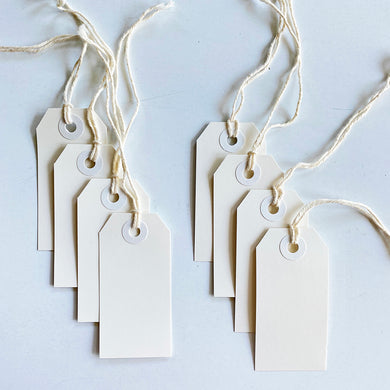 8 Pack of Small White Tags