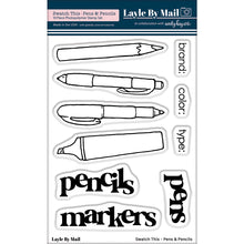 Load image into Gallery viewer, Swatch This - Pens & Pencils 3x4 Stamp Set
