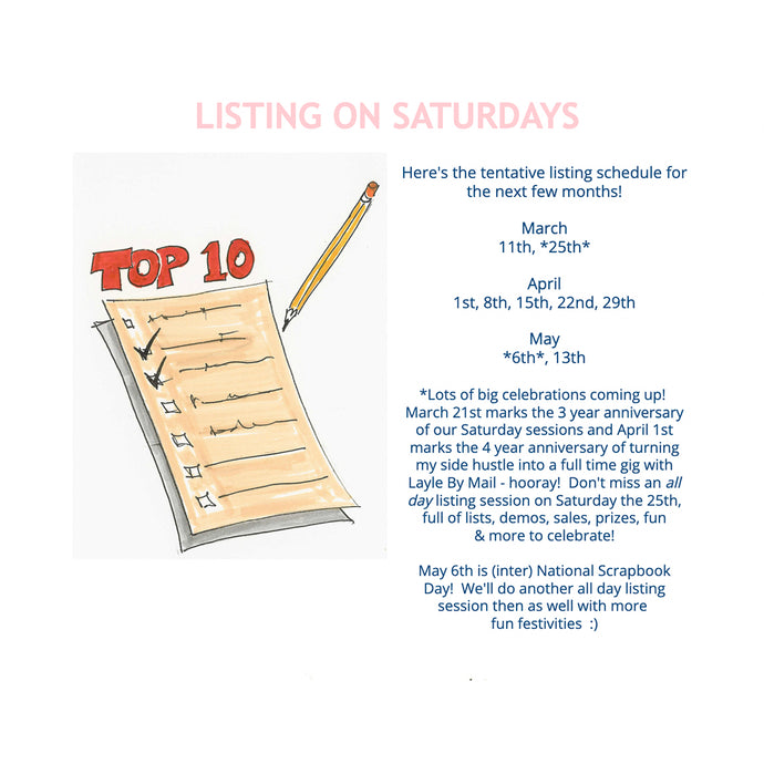 Saturday Listing Schedule
