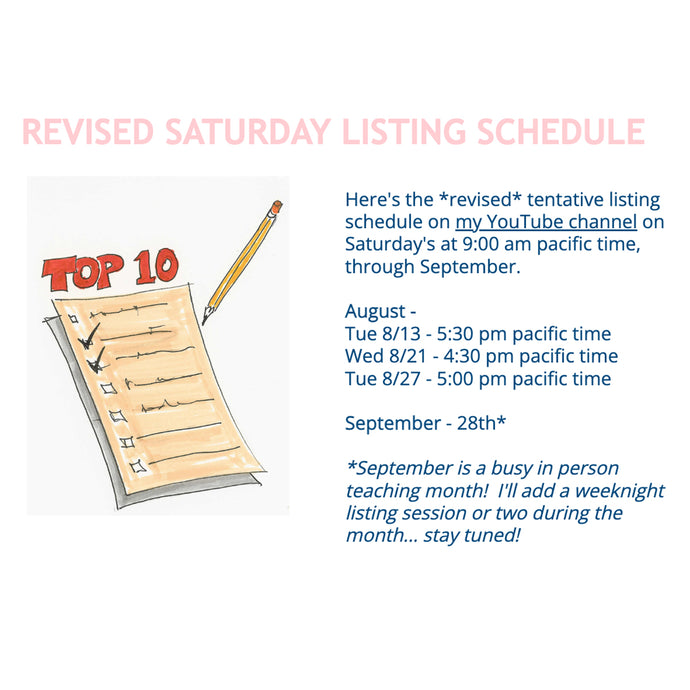 REVISED Saturday Listing Schedule