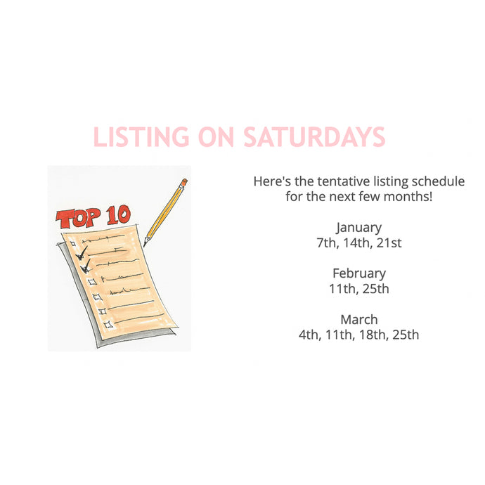 Saturday Listing Schedule