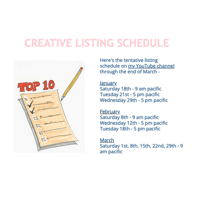 Listing Schedule | January - March 2025