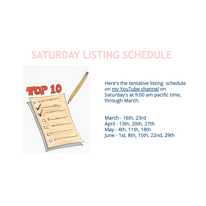 Saturday Listing Schedule April-June 2024