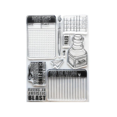 Elizabeth Craft Designs | 6x8 Ink w/ Journaling Cards Stamp Set