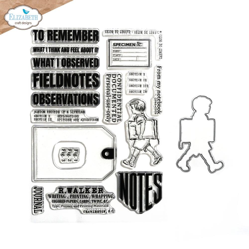 Elizabeth Craft Designs | 6x8 Field Notes Stamp & Die Set