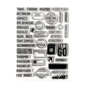 Elizabeth Craft Designs | 6x8 Travel Journal Stamp Set