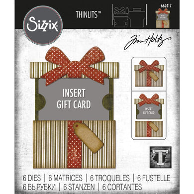 Sizzix Thinlits Dies By Tim Holtz | Gift Gard Package Metal Die Set