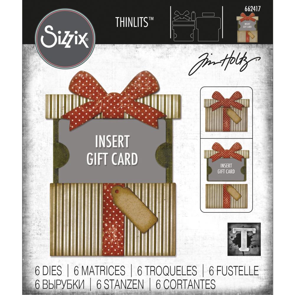 Sizzix Thinlits Dies By Tim Holtz | Gift Gard Package Metal Die Set