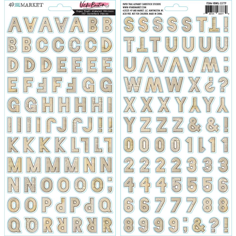 49 and Market | Vicki Boutin - Paper Trail Alphabet Cardstock Stickers