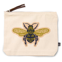 Load image into Gallery viewer, Ornate Floral Bee | Go Bag Canvas Zipper Pouch