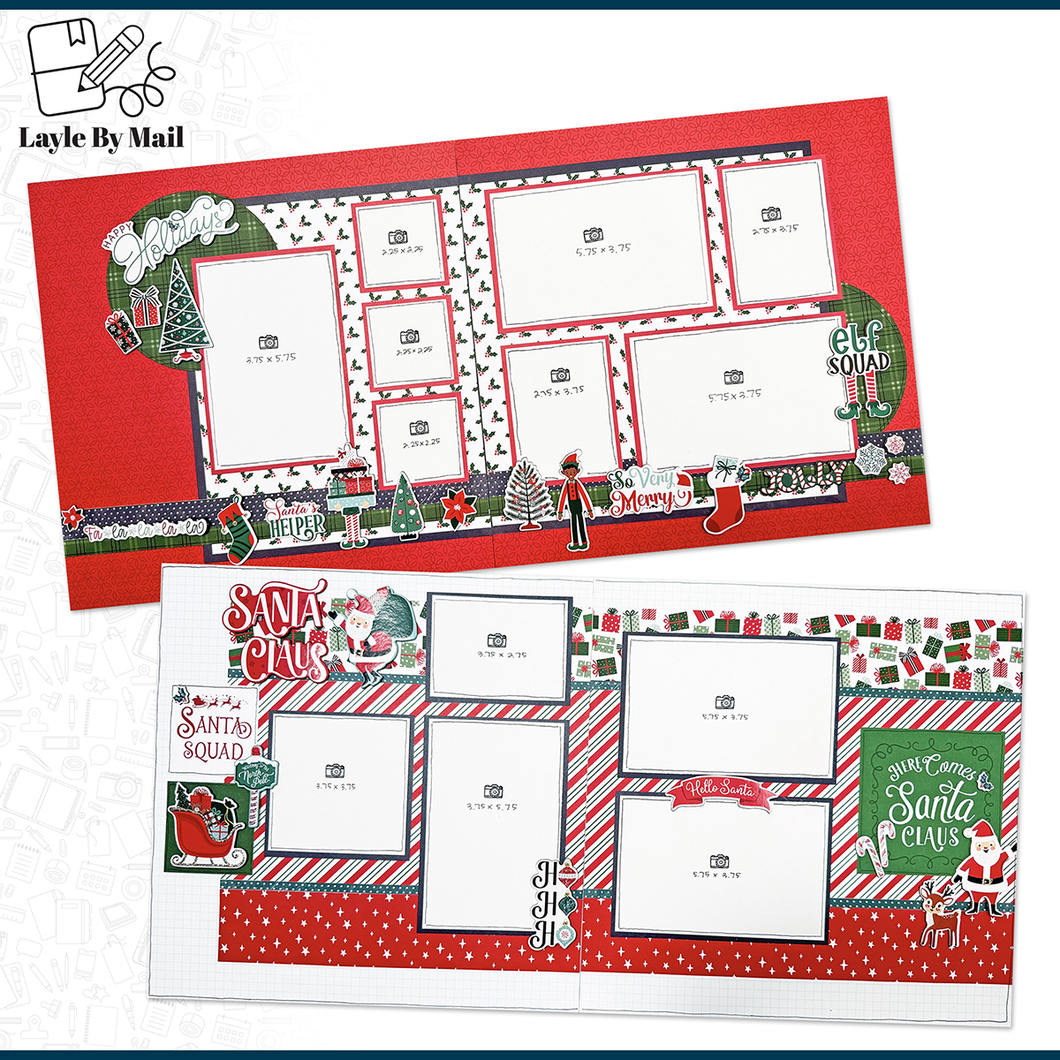 Here Comes Santa Claus | 12x12 Scrapbook Layouts Kit