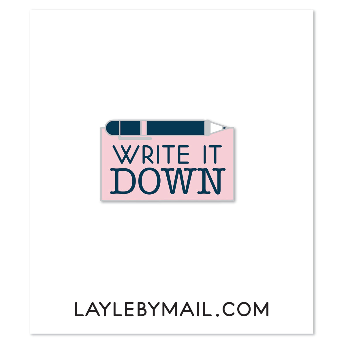 Falling Writing Pin Write It Down Enamel Pin – Layle By Mail