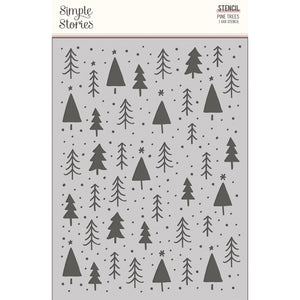 Simple Stories - Boho Christmas - Pine Trees Stencil