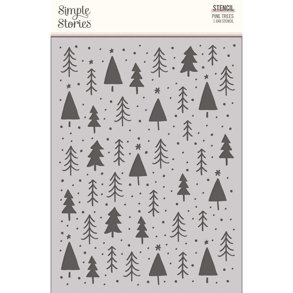 Simple Stories - Boho Christmas - Pine Trees Stencil