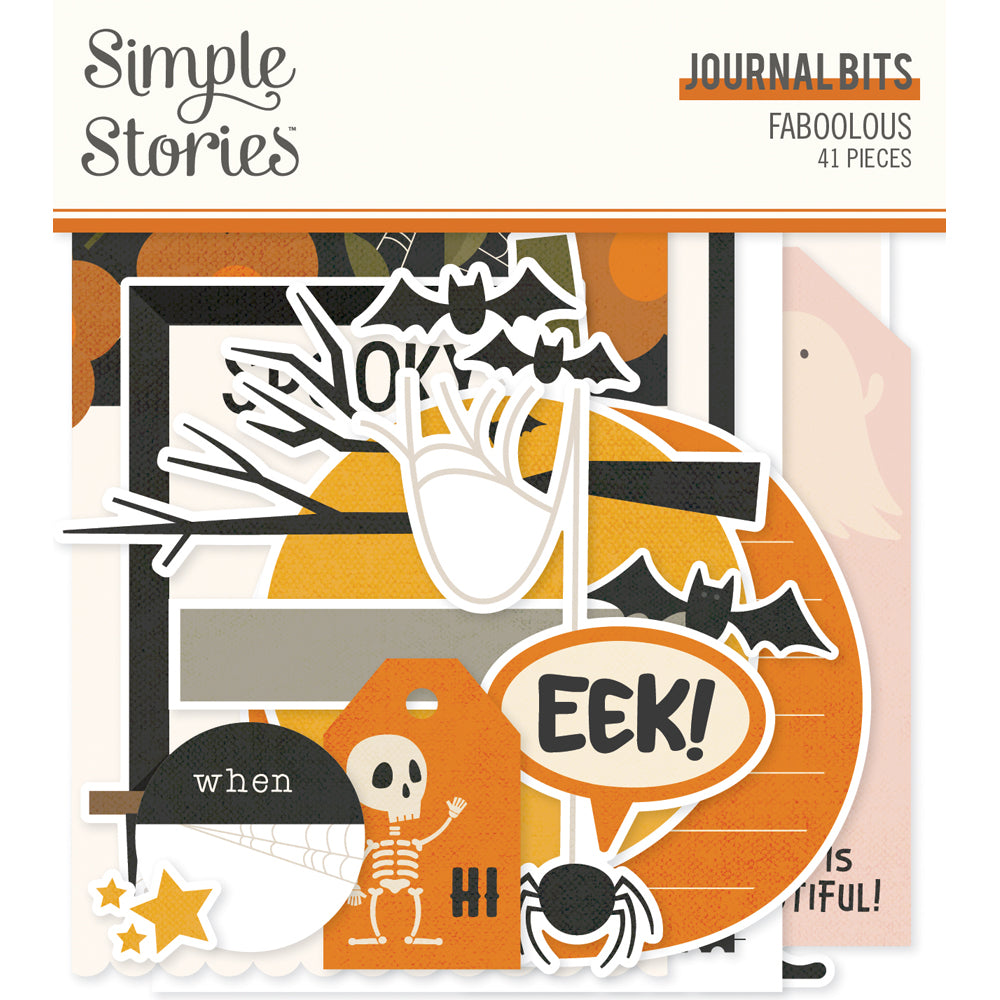 Simple Stories - FaBOOlous -Journaling Bits Die Cut Ephemera