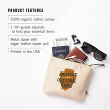 Load image into Gallery viewer, Protect Our National Parks | Go Bag Canvas Zipper Pouch