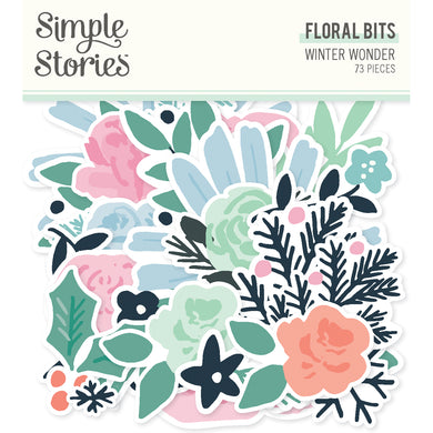 Simple Stories | Winter Wonder Collection | Floral Bits & Pieces Die Cut Ephemera
