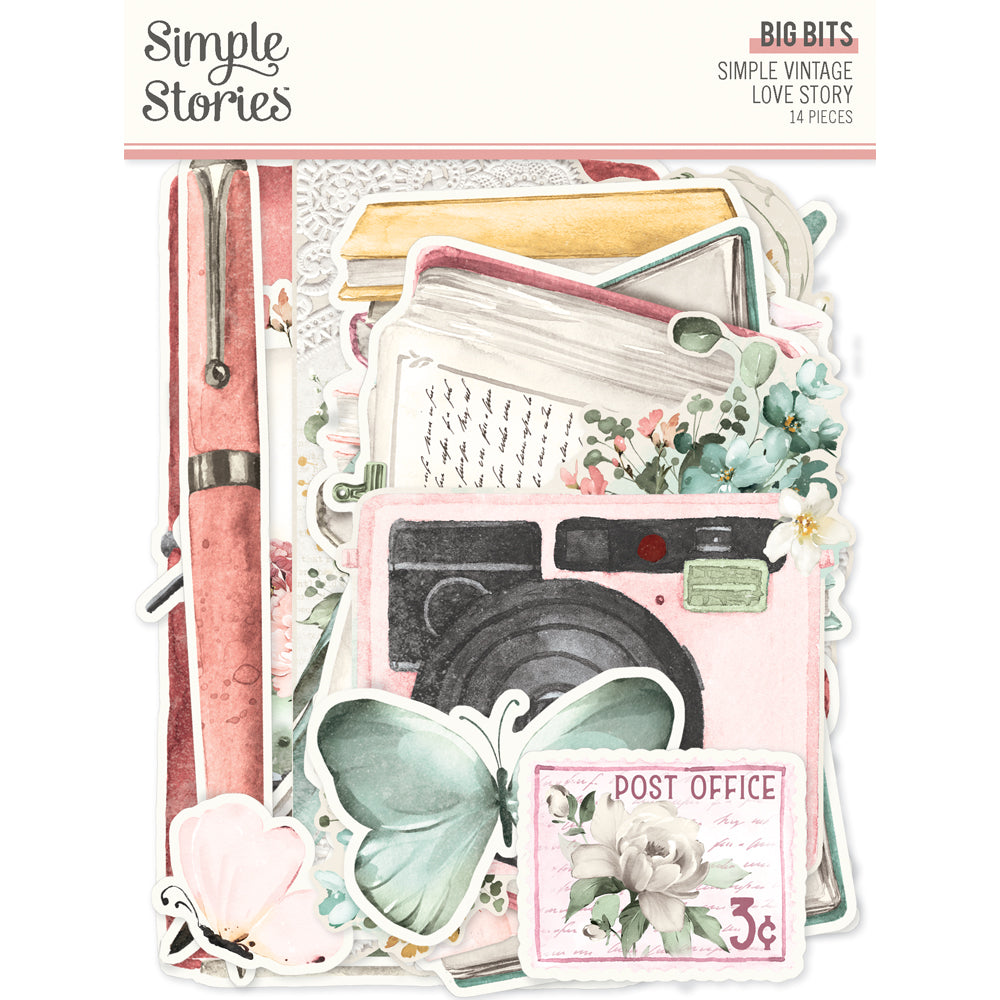 Simple Stories | Simple Vintage Love Story Collection | Big Bits Die Cuts