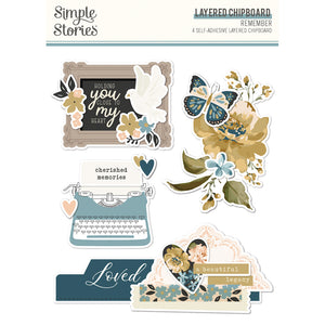 Simple Stories | Remember Collection | Layered Chipboard