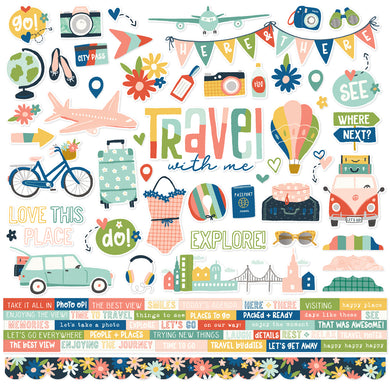 Pack Your Bags 12x12 Cardstock Stickers