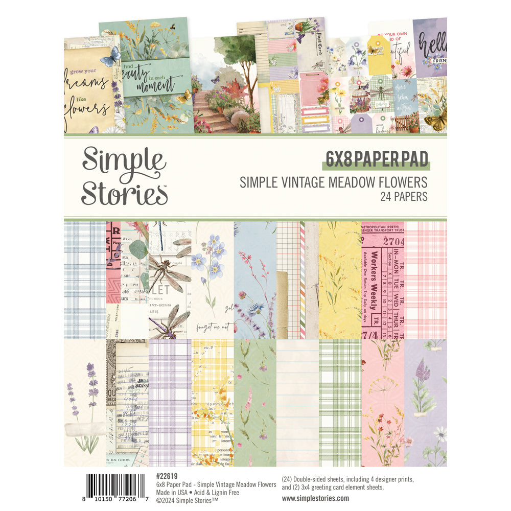 Simple Stories | Simple Vintage Meadow Flowers Collection | 6x8 Paper Pad