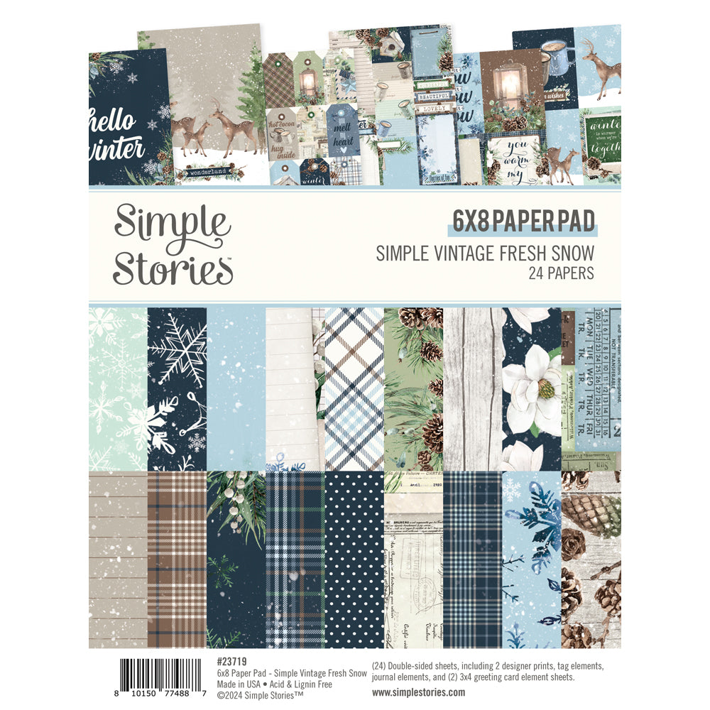 *PRE-ORDER* Simple Stories | SV Fresh Snow - 6x8 Paper Pad - SHIPPING 11/22