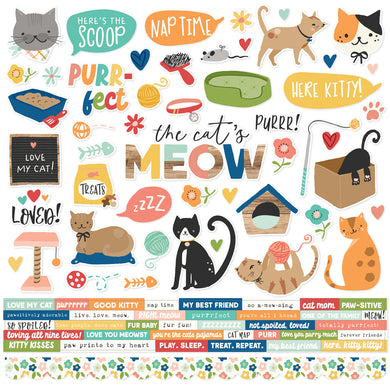 Simple Stories | Fur Baby Cat 12x12 Cardstock Stickers