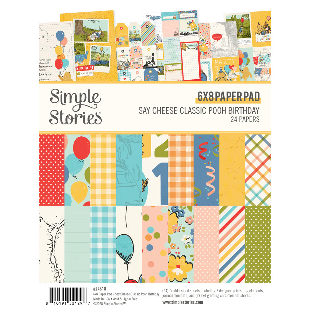 Simple Stories | Classic Pooh Birthday - 6x8 Paper Pad