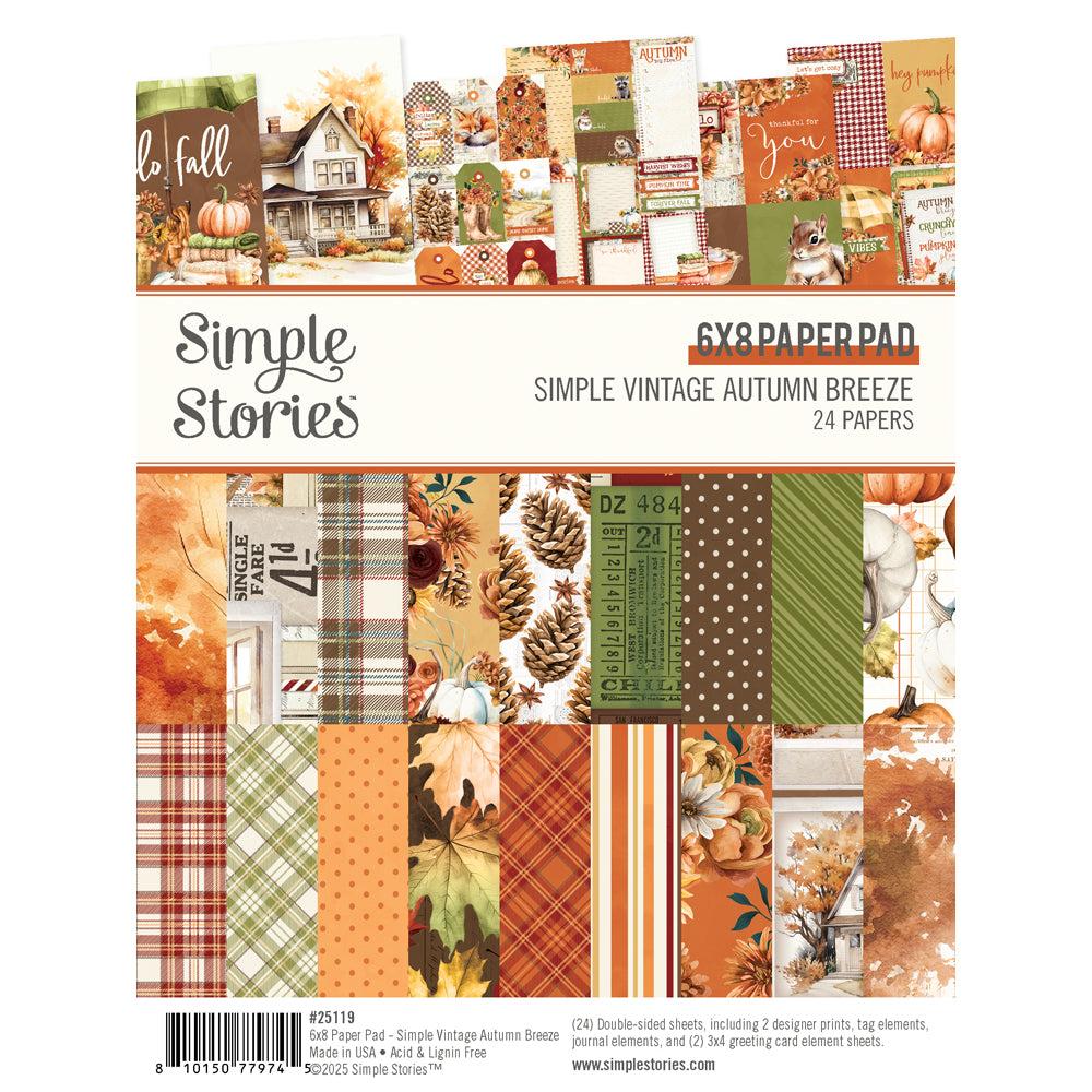 Simple Stories | Simple Vintage Autumn Breeze - 6x8 Paper Pad
