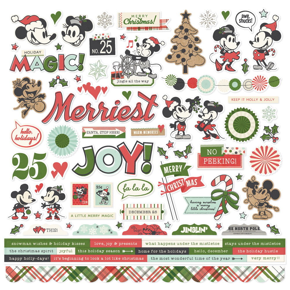 Simple Stories | Say Cheese Classic Mouse Christmas - 12x12 Cardstock Stickers