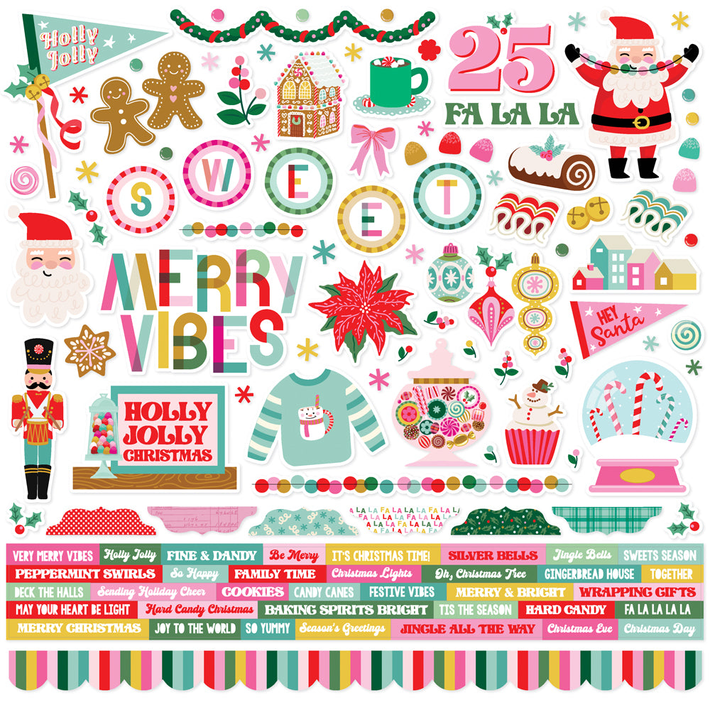 Simple Stories | Hard Candy Christmas | 12x12 Cardstock Stickers