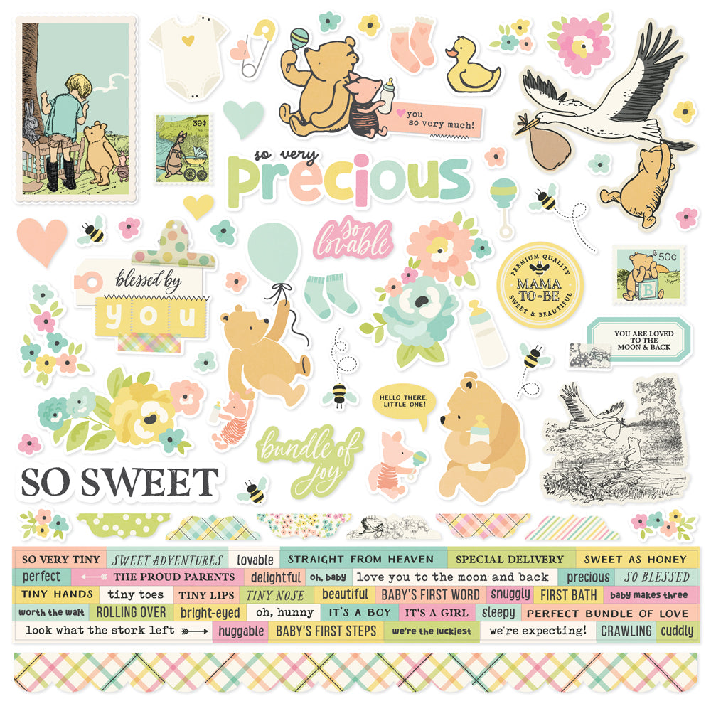 Simple Stories | Classic Pooh Baby - 12x12 Cardstock Stickers