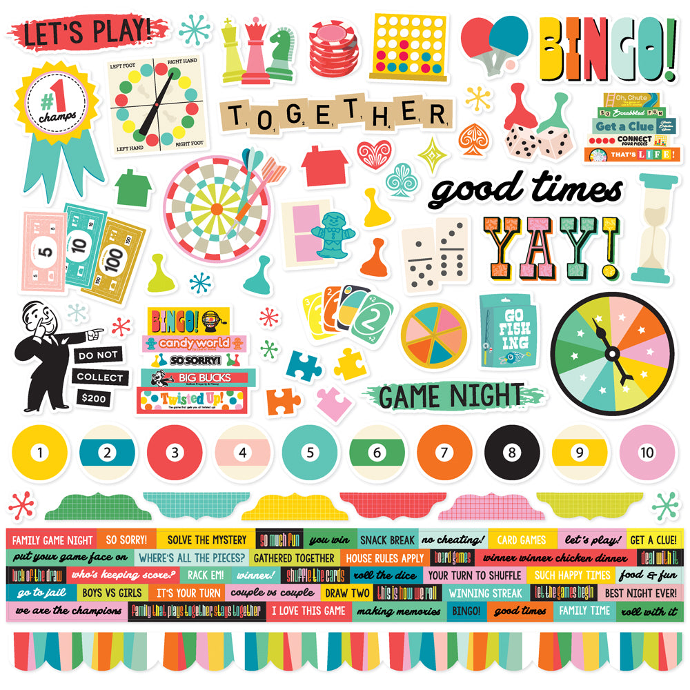 Simple Stories | Game Night - 12x12 Cardstock Stickers