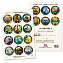 Load image into Gallery viewer, National Parks 66 Piece Vinyl Sticker Set - Mini CIRCLES