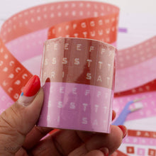 Load image into Gallery viewer, Embossed Letters Kiss Cut PET Tape - Red and Pink