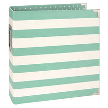 Load image into Gallery viewer, 6x8 Robin&#39;s Egg Striped Designer Binder + Pocket Pages